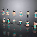 Decorative Lanterns With Various Designs Pink And Blue Colors And Stylish Structures