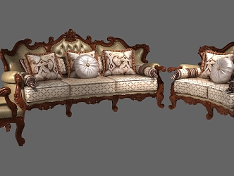 European style Cardia sofa master chair 3d model