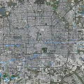 Comprehensive Aerial Planning of Urban Area with Road Networks River Systems and Green Spaces