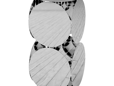 Modern Geometric Coffee Table With Stacked Circular Wooden Layers And Minimalist Design 3d model