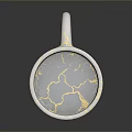 Elegant White Ceramic Cup With Golden Crackle Pattern For Home Decoration