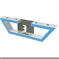 Modern Activation Device With Blue Lighting Geometric Frame And Central Component 3d model
