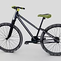 Stylish Black Bicycle With Yellow Handlebars And Wide Tires Design