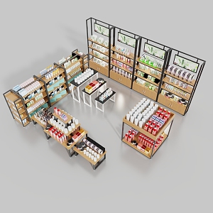 Shelves Supermarket Shelves Stationery Store Shelves Maternal and Baby Store Shelves Cosmetics Shelves Food Store Shelves 3d model