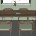 Nordic Dining Table and Chair Combination 3d model