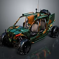 Camouflage Military Style Off Road Vehicle With Open Design And Large Tires
