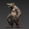 Game Movie Character With Muscular Build Tattooed Bare Torso Bear Like Face And Clawed Feet