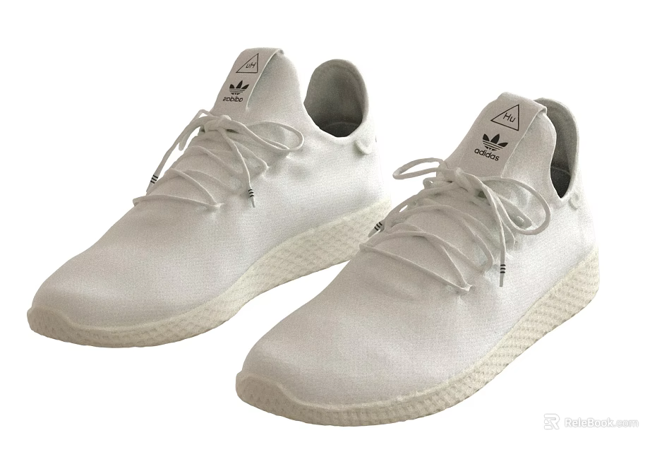 White Adidas Stylish Casual Sports Shoes With Comfortable Fit And Soft Sole For Daily Wear 3d model 