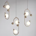 Light Luxury Chandelier Combination 3d model
