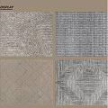 Square Carpets Featuring Different Geometric Patterns in Neutral Tones for Home Decor 3d model