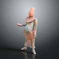 Ancient Chinese Terracotta Warrior Sculpture With Painted Armor And Standing Posture