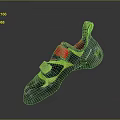 Professional Climbing Shoes With Green Red Straps And Grippy Sole For Rock Climbing