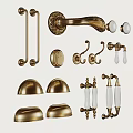 Golden Door Handles Featuring Various Ornate Designs And Decorative Styles