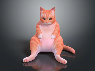 Modern Cat Kitten Cat Orange Cat 3d model
