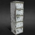 Vintage Metal Storage Cabinet With Multiple Drawers And Distressed Surface For Industrial Decor