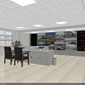 Modern Monitoring Room Interior With Multiple Surveillance Screens Control Console And Office Chairs