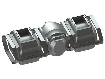 Mechanical Metal Connector With Square End Interfaces And Central Circular Body 3d model