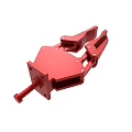 Red Metal Mechanical Component With Structural Design And Connector Parts 3d model
