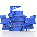Blue Industrial Crushing Equipment With Top Feeding Port Side Structures And Bottom Support