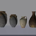 Vintage Clay Pots With Cloth Covers Various Shapes And Colors For Home Living
