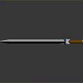 3D Fantasy Sword With Blue Blade Orange Hilt And White Decorative Gem