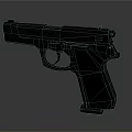 Modern Black Pistol Detailed Firearm Design On Isolated Gray Background