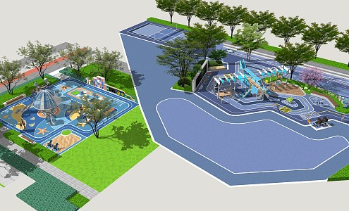 Modern Amusement Facilities Children's Amusement Facilities Activity Site 3d model