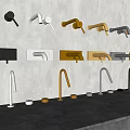 Stylish Wall Mounted And Countertop Faucets In Black White Gold And Silver Designs