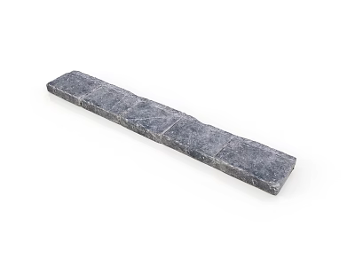 Gray Long Strip Stone Brick With Textured Surface For Building Construction 3d model