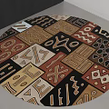 Artistic Round Carpet Featuring Intricate Geometric Patterns And Abstract Designs 3d model