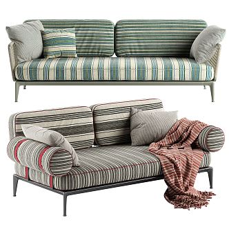 modern double sofa fabric double sofa 3d model