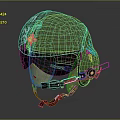 Green US Captain Military Helmet With Goggles Headphones And Star Emblem