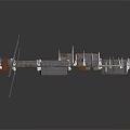 Detailed Assembled Model Structure With Wooden Platforms And Metal Brackets