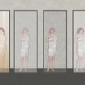 Art glass screen partition 3d model