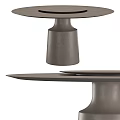 Modern Minimalist Table With Cylindrical Base And Flat Gray Top Design 3d model