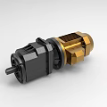 Industrial Gearbox With Black And Gold Precision Structure And Heat Sink Design