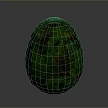Mystery Creature Egg With Green Brown Textured Surface On Gray Gradient Background 3d model