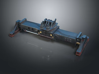 Industrial Machinery Equipment With Metal Frame Support Legs And Gear Components 3d model