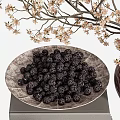 Decorative Ornament Set With Vase Dried Branches Teapot Fruit Plate And Books