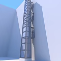 Modern Glass Elevator Exterior Design On White Building With Metal Frame And Balconies