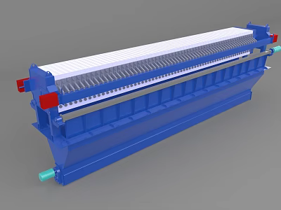 Industrial Plate And Frame Filter Press For Efficient Sludge Dewatering In Wastewater Treatment 3d model