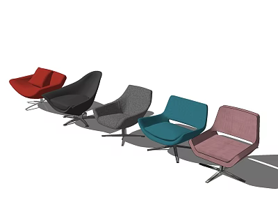 Modern Multiple Color Leisure Chairs With Stylish Metal Base And Contemporary Design 3d model