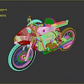 BMW Classic Motorcycle With Beige Body Red Seat And Shiny Exhaust