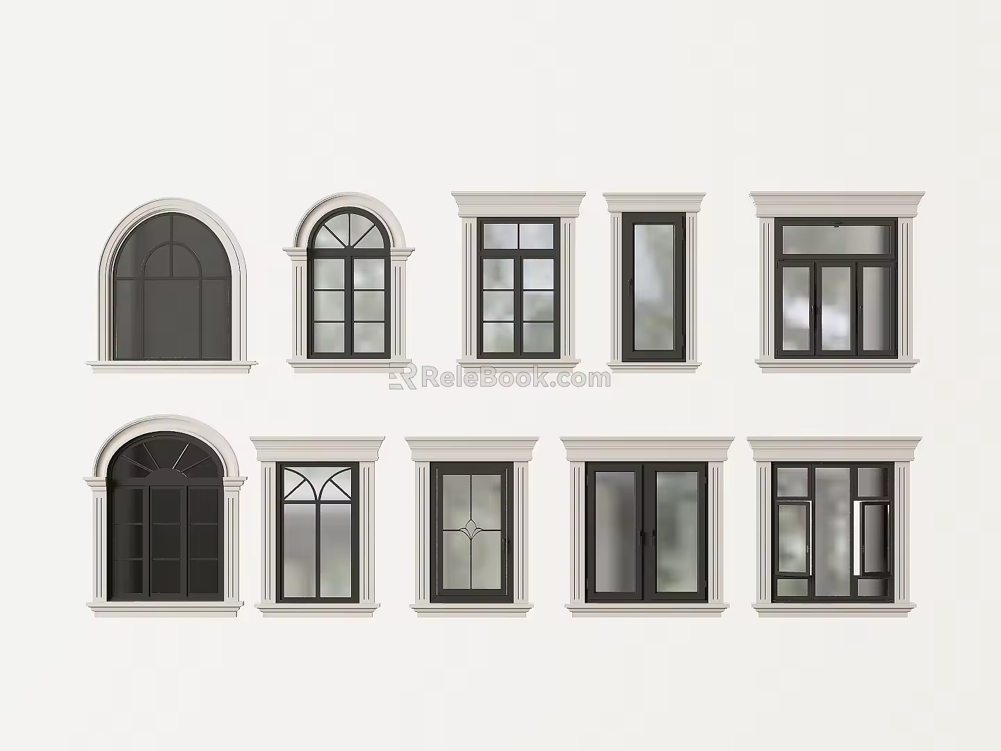 European-style windows Combination villa windows Curved windows European-style windows European-style windows Line-side casement windows 3d model