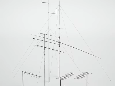 Roadside Infrastructure With Utility Poles Overhead Wires Antennas And Street Lamp Structures 3d model