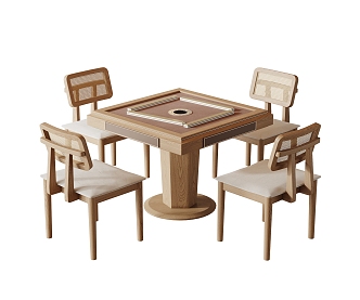 Quiet Mahjong Tables and Chairs 3d model