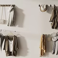 Wall Hooks With Coats Hats Bags And Umbrella In Home Interior