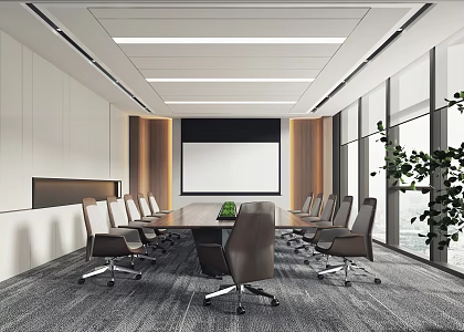 Meeting Room Meeting Table and Chair Office Chair Display Screen 3d model