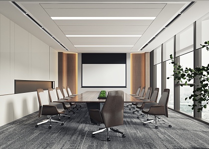 Meeting Room Meeting Table and Chair Office Chair Display Screen 3d model