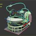 Advanced Mechanical Device With Circular Components Flexible Tubes And Stable Support Frame 3d model